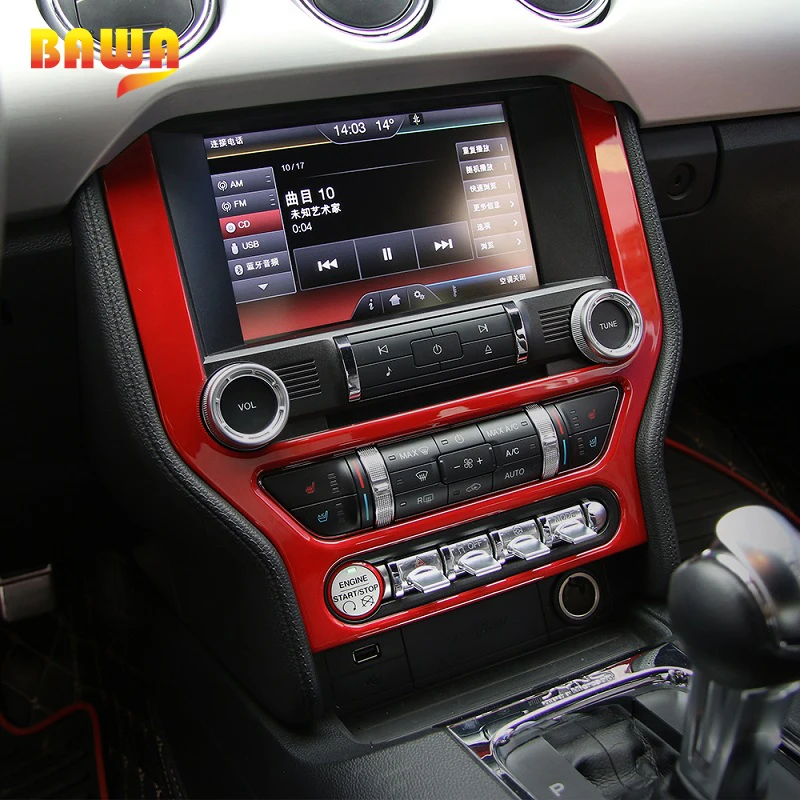 HANGUP 5 цветов ABS Автомобильная консоль панель приборной панели рамка gps навигационная крышка интерьерные наклейки для Ford Mustang