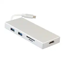 Все в одном Тип-C USB-C многопортовый цифровой av-адаптер адаптер HDMI 3 * USB3.0 USB 3.1 тип c зарядки SD & Micro SD Card Reader с pd