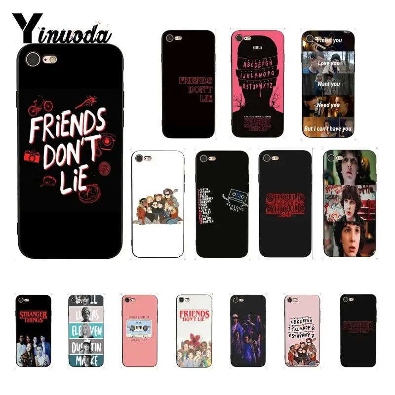 

Yinuoda should stay should Stranger Things Black Soft Shell Phone Cover for iPhone 8 7 6 6S 6Plus 5 5S SE XR X XS MAX Coque