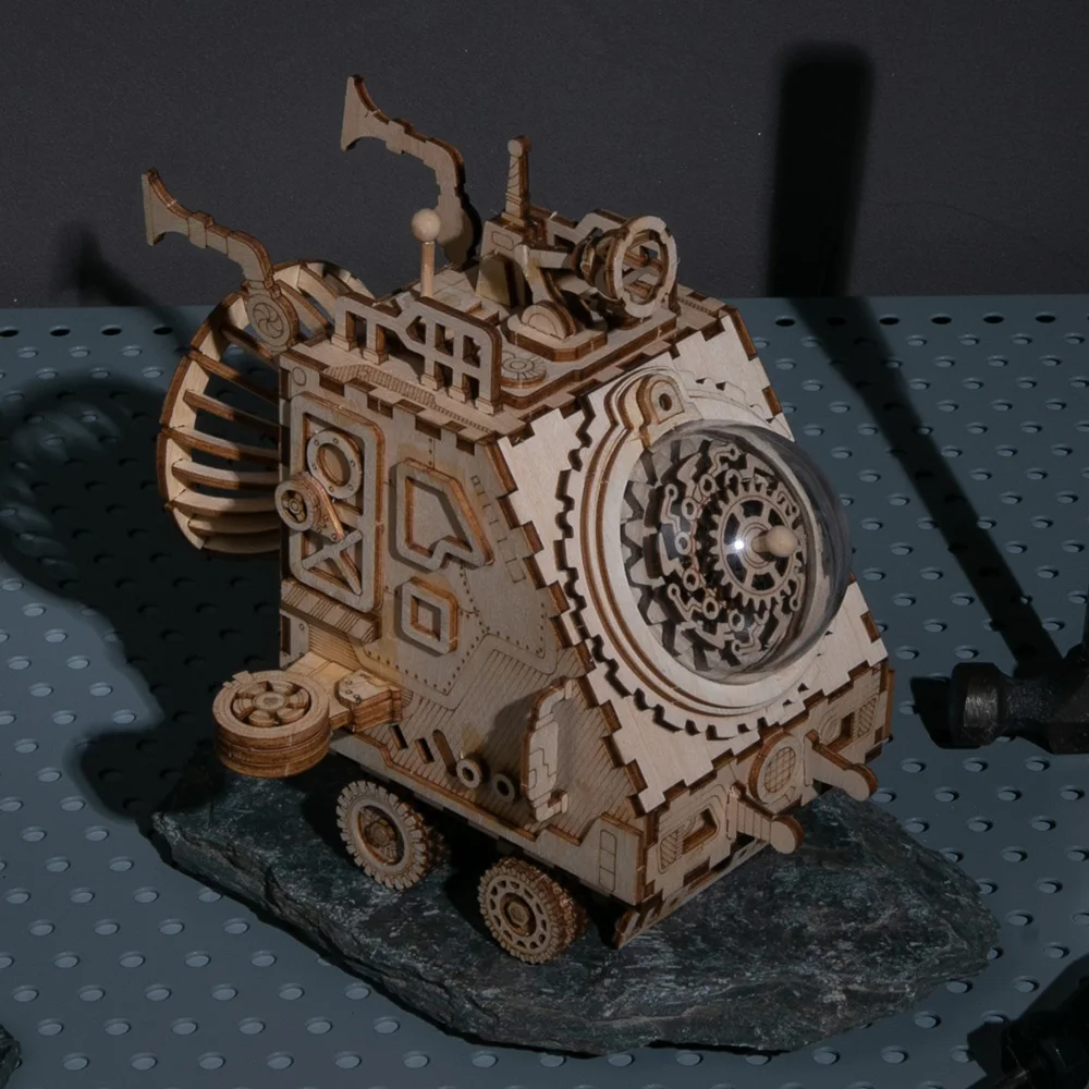 

Robud Dropshipping DIY 3D Wooden Puzzle Assembly Spaceship Machanical Model with Music Box Exquisite Gift Crafts Toys