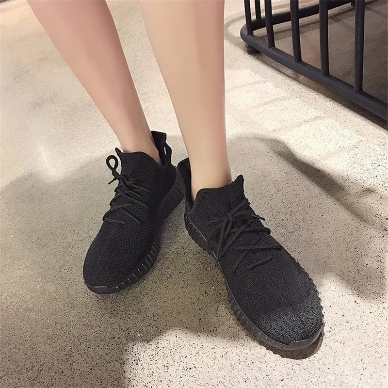 Breathable Casual Lovers Runing Shoes Stretch Sock Shoes Platform Elastic Sneakers Outdoor Women Shoes Tenis Feminino Size 42 43