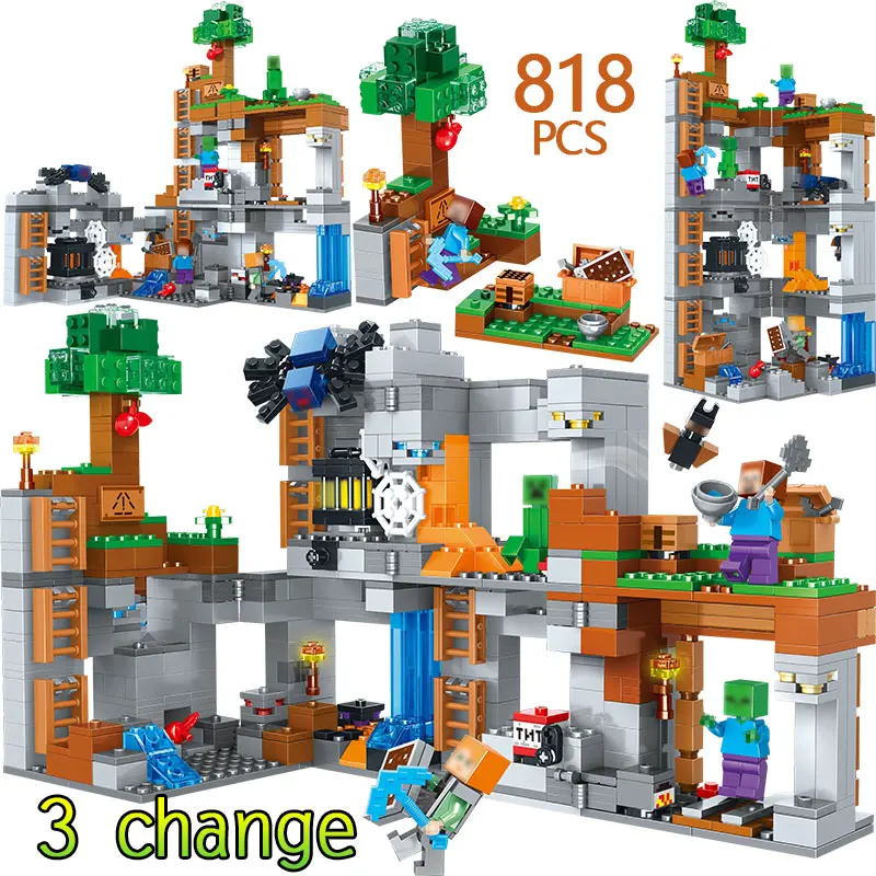 

My World Series Building Blocks Compatible Legoingly Minecrafted The Bedrock Adventures 21147 Educational Bricks Toys For Kids