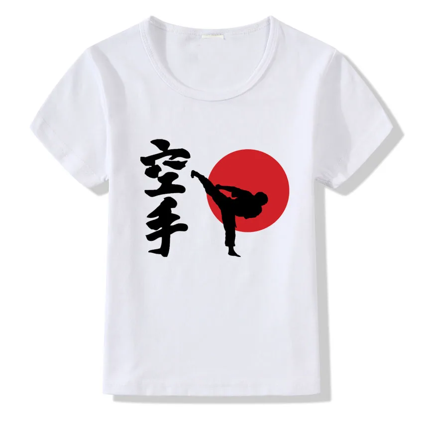 Детская модная футболка с принтом каратэ Kyokushin забавная футболка с рисунком суши каратэ летние футболки для девочек и мальчиков