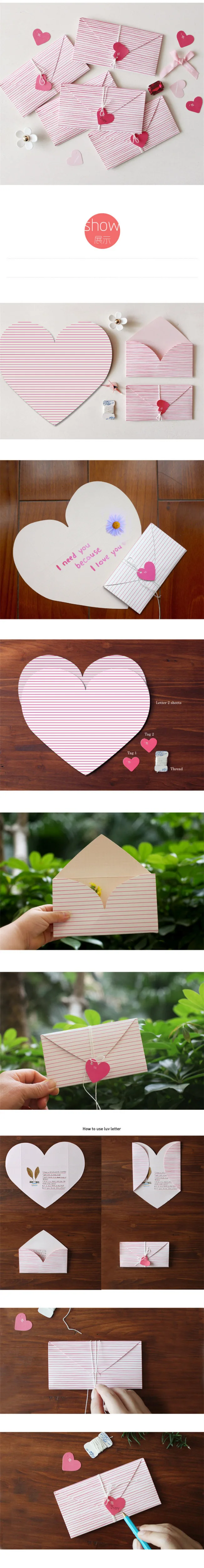 Coloffice 1 шт. розовый любовь Бумага конверт "кавай" подарок на свадьбу с буквенным принтом Приглашения офисные школьные принадлежности