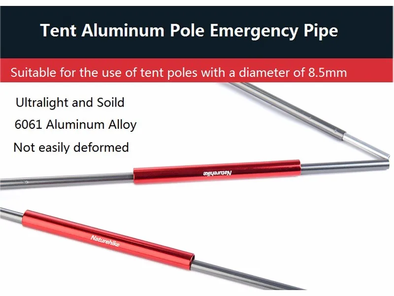 Naturehike алюминиевый полюс аварийная трубка шатер стержень ремонт трубы альпинизмом Туризм Кемпинг снаряжение палатки Аксессуары