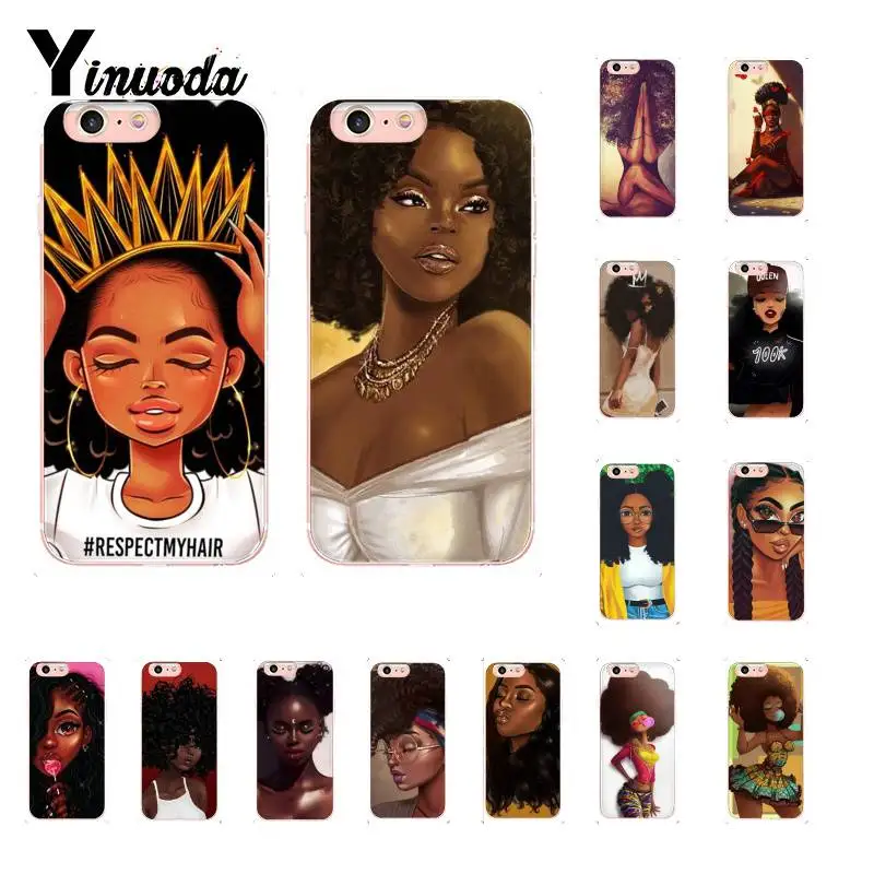 

Yinuoda MELANIN POPPIN Black Girl aesthetic Phone Case for iPhone 6S 6plus 7 7plus 8 8Plus X Xs MAX 5 5S XR 10 11 11pro 11promax