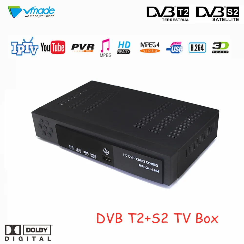 Vmade DVB T2 S2 8902 HD цифровой наземный спутниковый ТВ приемник H.264 1080 p Поддержка Dolby AC3