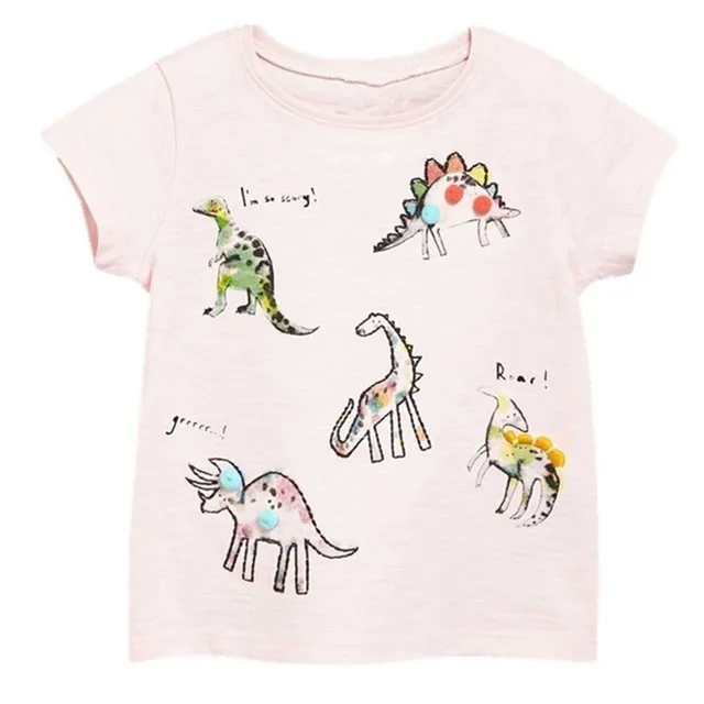 AiLe Rabbit/Летняя одежда, новая детская футболка с короткими рукавами и оригинальным воротником эластичная трикотажная одежда с принтом для девочек