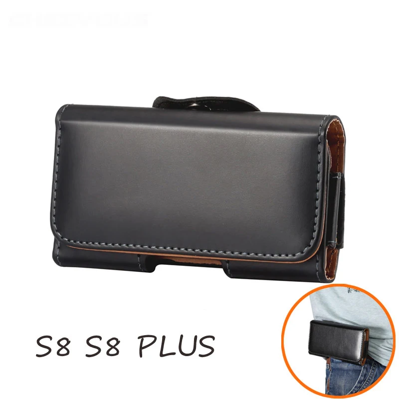 

NEW Fashion Men Belt Clip Case Pouch for Samsung S8 s8 plus Cover PU Leather Simple Design Hidden buckle Luxury Holster