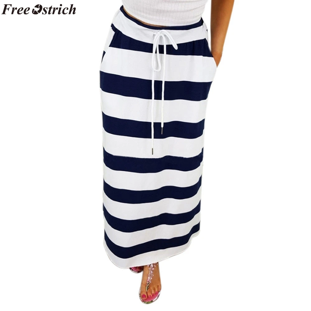 

FREE OSTRICH 2019 pencil skirts womens Fashion Stripe Hight Waist Maxi Long Skirt fashion plus size skirts womens harajuku