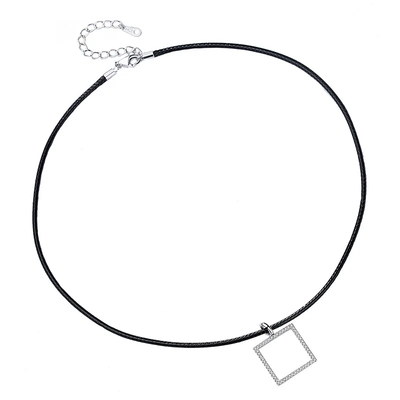 square geometric necklace for women