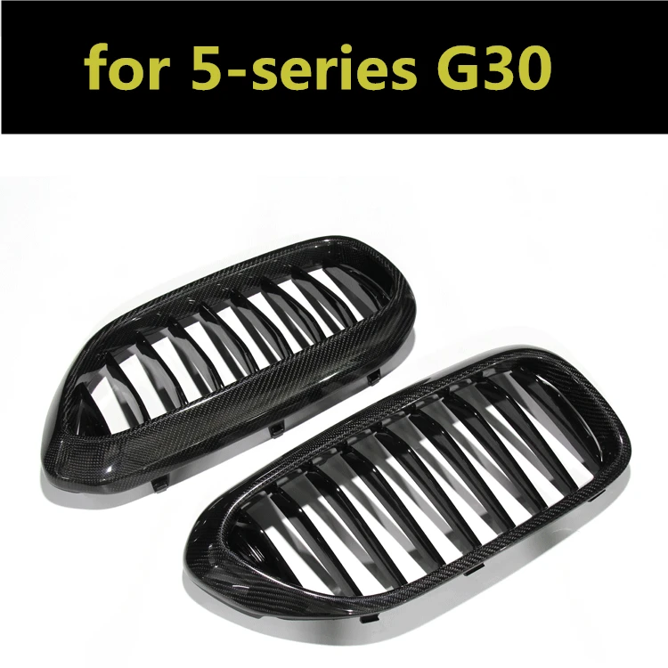 G30 Carbon Fiber Gloss Black Car-styling Front Bumper Racing Grill Grille for BMW New 5-Series 2017 2018 | Автомобили и мотоциклы