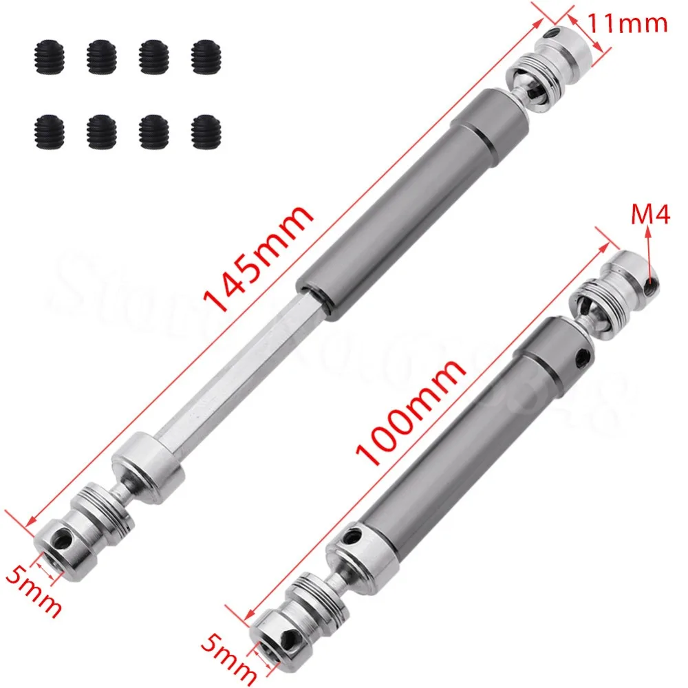 

2 шт. нагрузка металлический приводной вал 100-145 мм для 1/10 RC Рок Гусеничный грузовик осевой SCX10 RC4WD Tamiya HSP Traxxas аксессуары