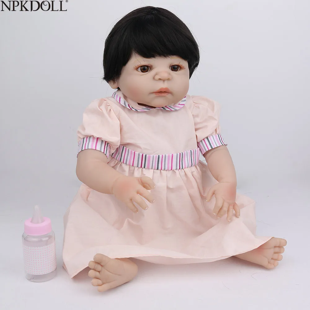 

NPKDOLL 22 inch 55cm Full Silicone Reborn Baby Dolls Alive Lifelike Real Dolls Realistic Girl Dolls Children Birthday Gifts