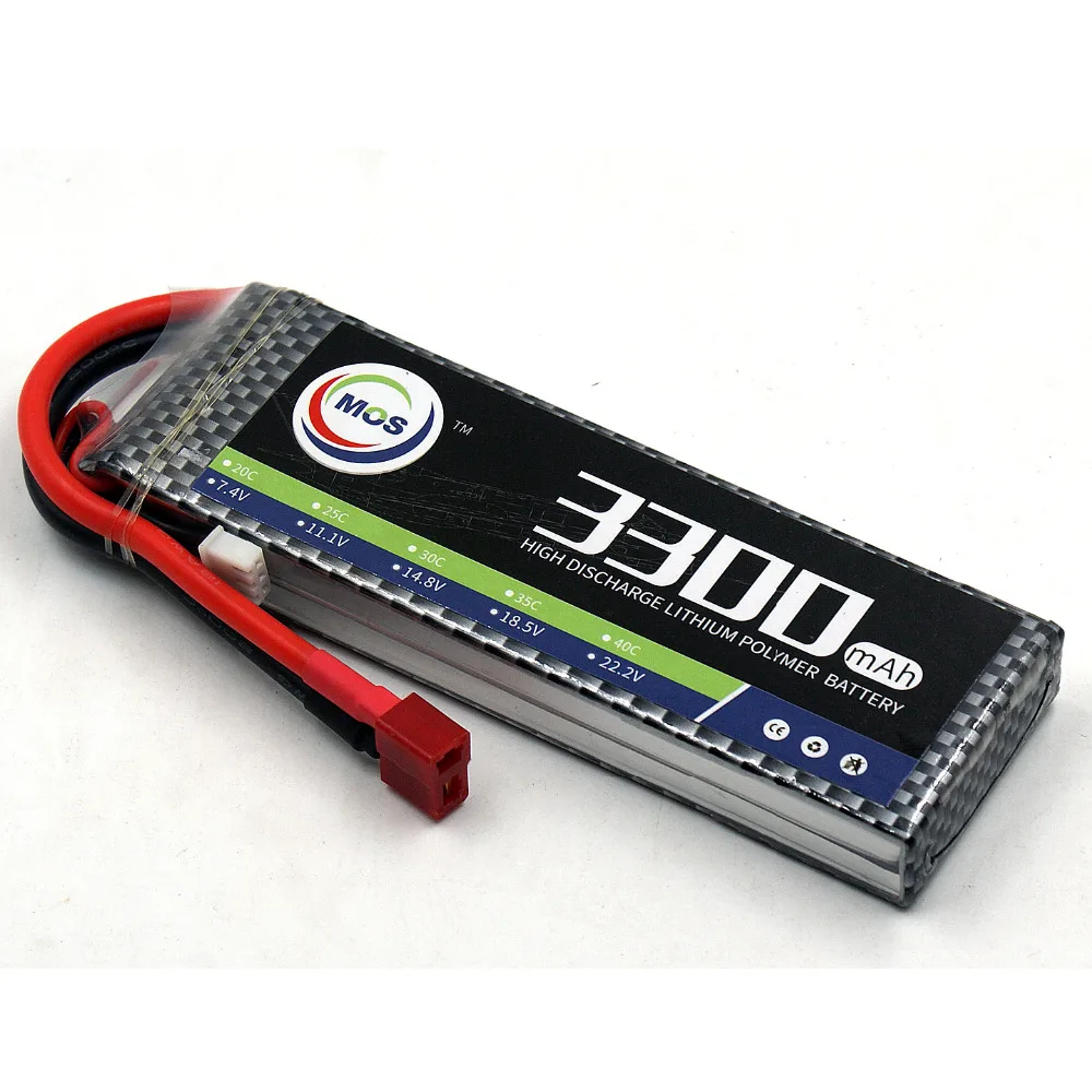 MOS RC Lipo батарея 2s 7,4 v 3300mAh 30C-60C для RC вертолета автомобиля лодки квадрокоптера Li-Po батареи