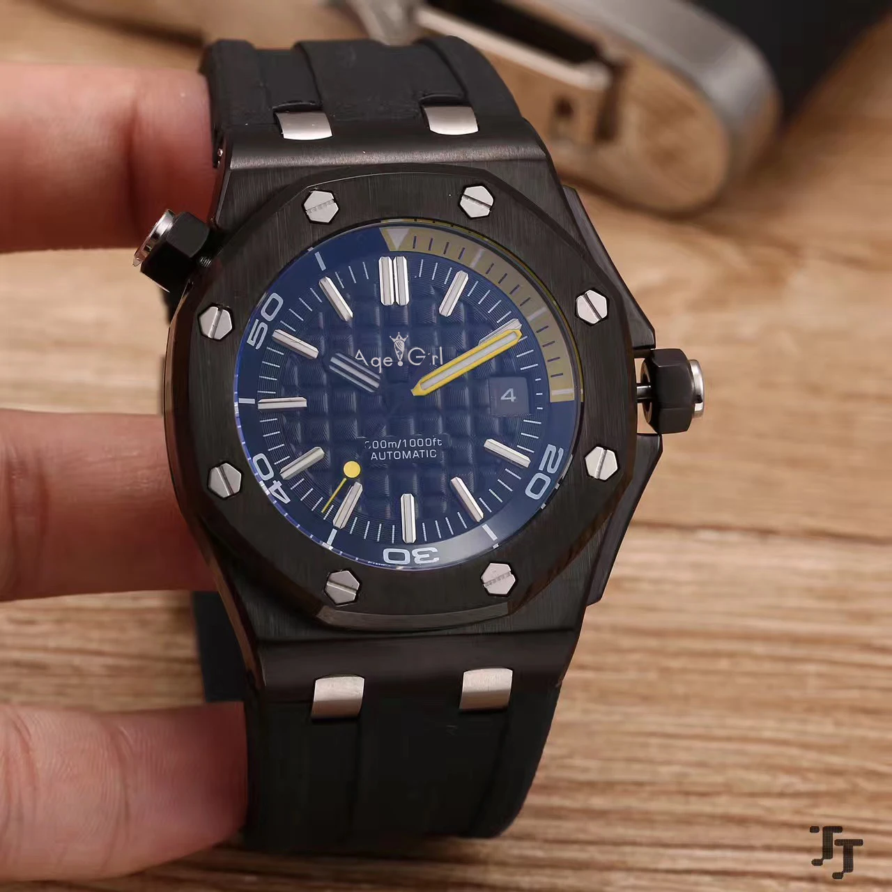 

Luxury Brand New Men Stainless Steel Automatic Mechanical Watch Diver Sapphire Sport Watches Full Black Rubber AAA+