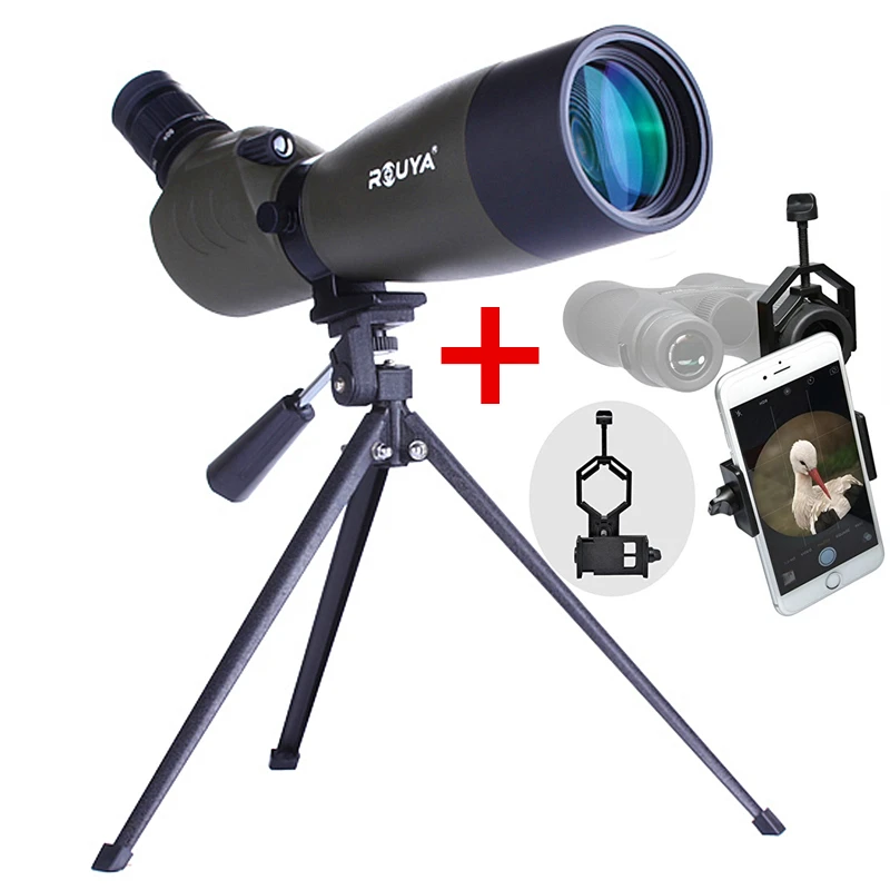 

High quality 20-60x60 Spotting Scope Zoom Monocular Bird Watching & Universal Phone Adapter Mount High times telescope Astronomi