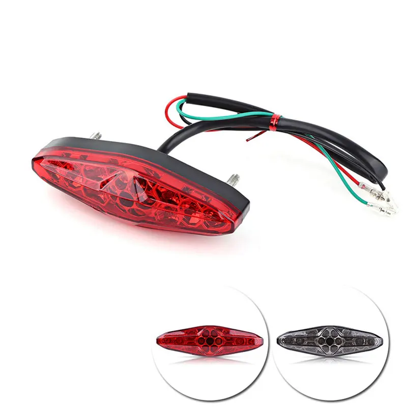 Nordson Motorcycle Brake Stop Running Tail Light LED Rear Light Motocross Moto ATV Dirt Bike Universal 12V 15 LED