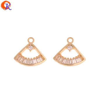 

Cordial Design 20Pcs 12*13MM Jewelry Accessories/CZ Charms/DIY/Sector Shape/Genuine Gold Plating/Hand Made/Earring Findings