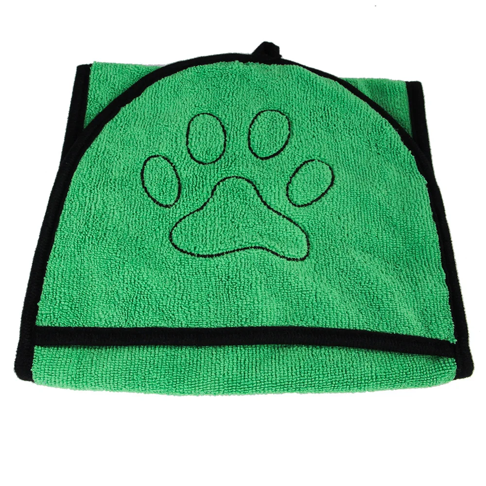 Cute Pet Dog Cat Towel Glove Double-sided Water Absorption Soft Drying Pet Bath Towel Paw Print Poodle Kitten Towels Suspenable (5)