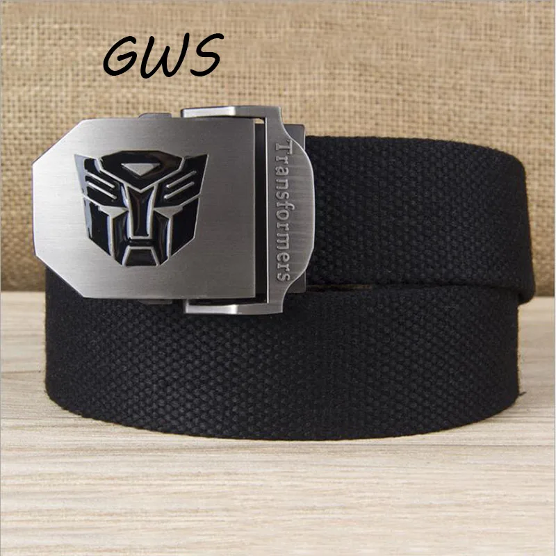 

Cartoon machine Cars Canvas hip hop Men&Women Belt automatic Metal buckle Outdoor Belt Men casual personality youth Weave belts