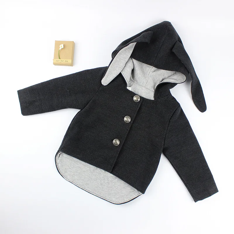 Winter Baby Rabbit Jacket Cute Boys Girls Long Ears Outwear Kids Bunny