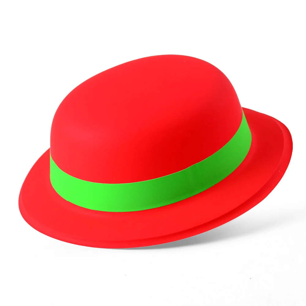 Carnival suppliers gentleman round hat pvc material party 6 colors new