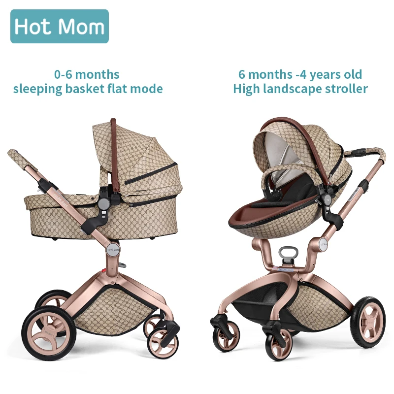 Hotmom/детская коляска с высоким пейзажем, может лежать и лежать, новинка, детская коляска с амортизатором, складная детская коляска