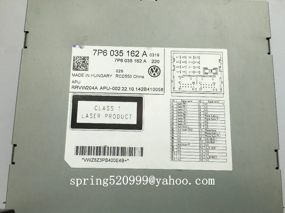 Стереомагнитола с сенсорным экраном для VW RCD550 7P6035162B P6035195D Touareg 7P|audio cd|cd radioradio cd |