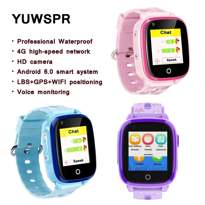 

Kids Tracker watches SOS safety 4G Smart Watch IP67 Waterproof WIFI Positioning Remote Camera Children Smart GPS Watch DF33 D