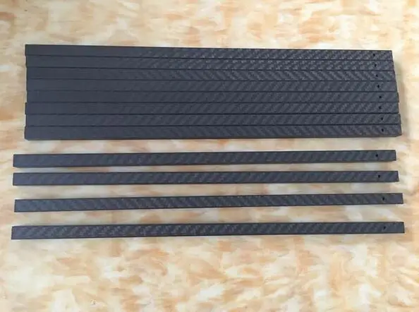 CNC drill hole Square full carbon fiber tube 10X 10 X 8 X 325MM Multi rotor