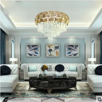 

Postmodern crystal chandeliers simple dining room bedroom living room lamp creative personality Villa light luxury Nordic lamps
