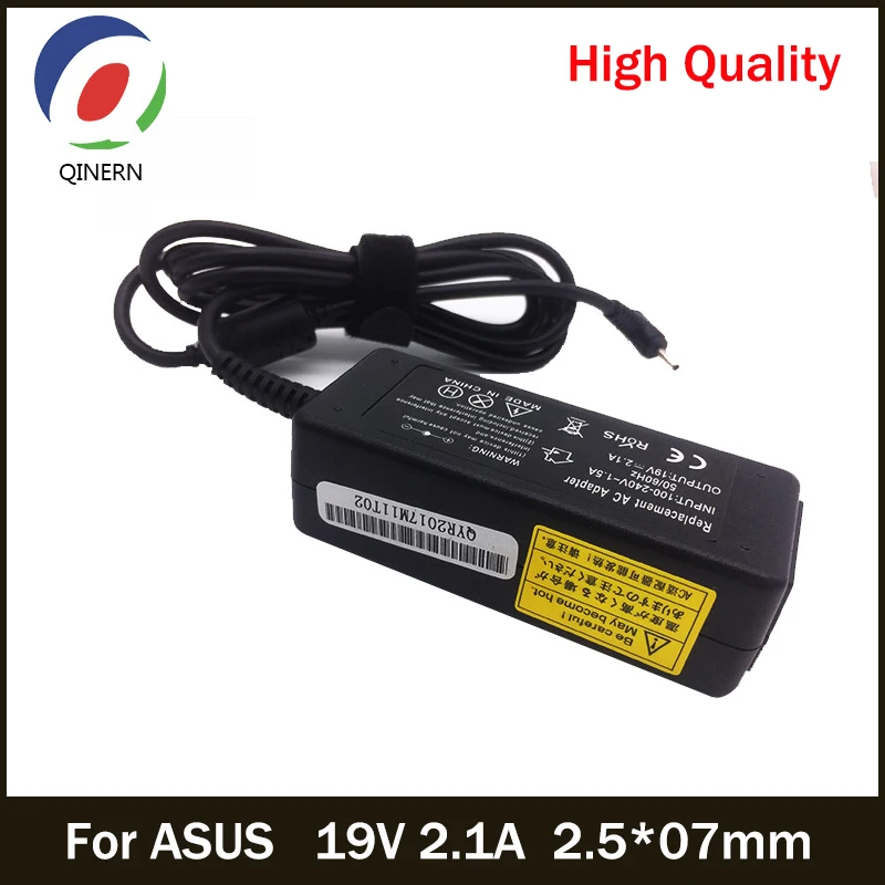 QINERN 19 V 2.1A 40 W 2.5*07 مللي متر AC شاحن للكمبيوتر المحمول ل أجهزة الكمبيوتر المحمول ASUS Eee PC X101CH R051PX سيارة امدادات الطاقة محول الكمبيوتر المحمول ل ASUS