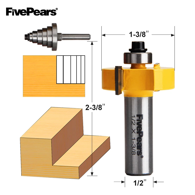 Kaufen FivePears Rabbet Router Bit mit 6 Lager Set, 1 1 8 \