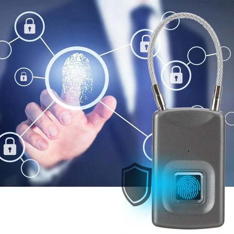 

Fingerprint Door Lock Smart Keyless Lock Waterproof USB Charging Fingerprint Padlock For Suitcase Cabinet Bicycle