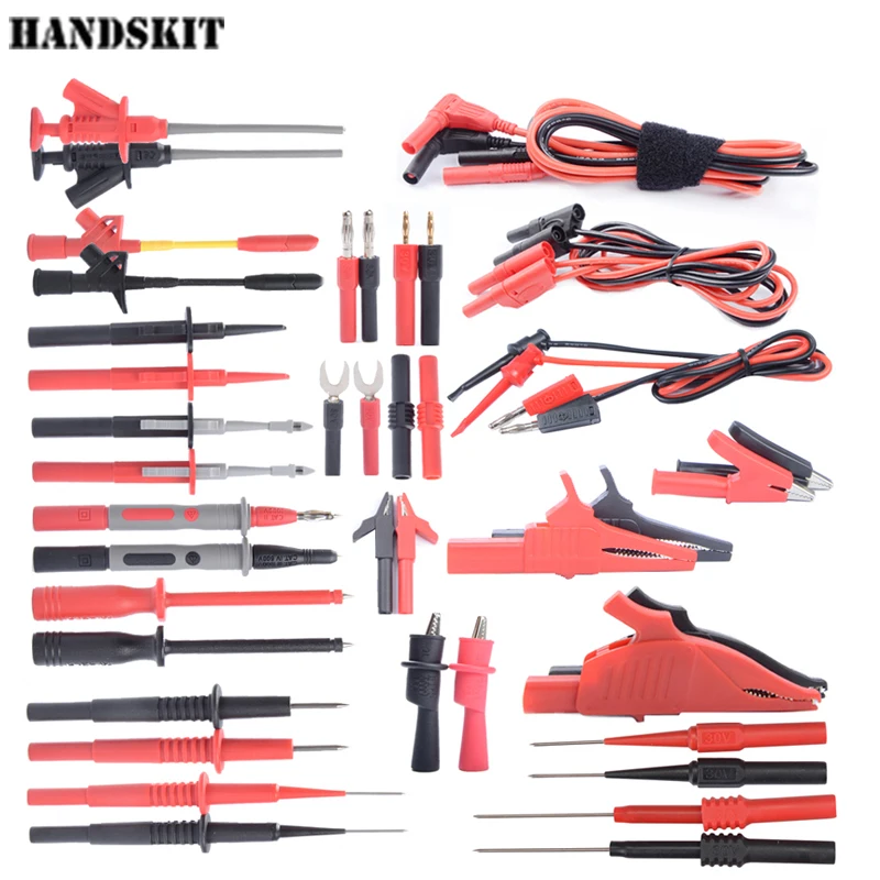 

Digital Multimeter Test Lead Kit Flexible Safety Professional Kit Probe Alligator Clip Replaceable Tips Test Hooks Electrical