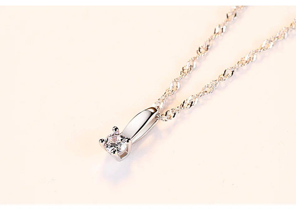 

S925 sterling silver versatile pendant simple fashion necklace FBT02