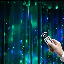 3 м x 3 м 300 светодио дный Медь провод дистанционного управления USB светодио дный шторы Фея свет шнура flash свет Рождества для свадьбы Главная Вечерние Декор