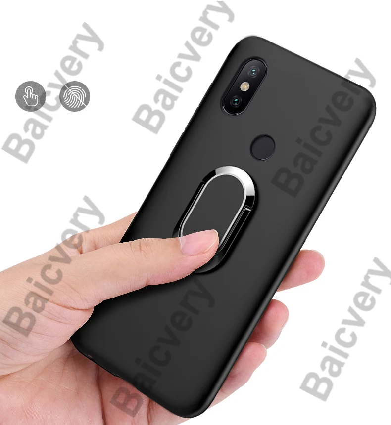 

Silicone Magnetic Ring Soft Case for Asus Max Plus M2 ZB634KL Bracket Finger Ring Cover for Asus ZenFone Max Shot ZB634KL