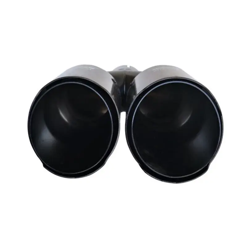 

Y Model Dual Carbon fiber + Black stainless steel Universal Auto Exhaust Tip Double end pipe For Bmw Benz Vw Golf Akrapovic