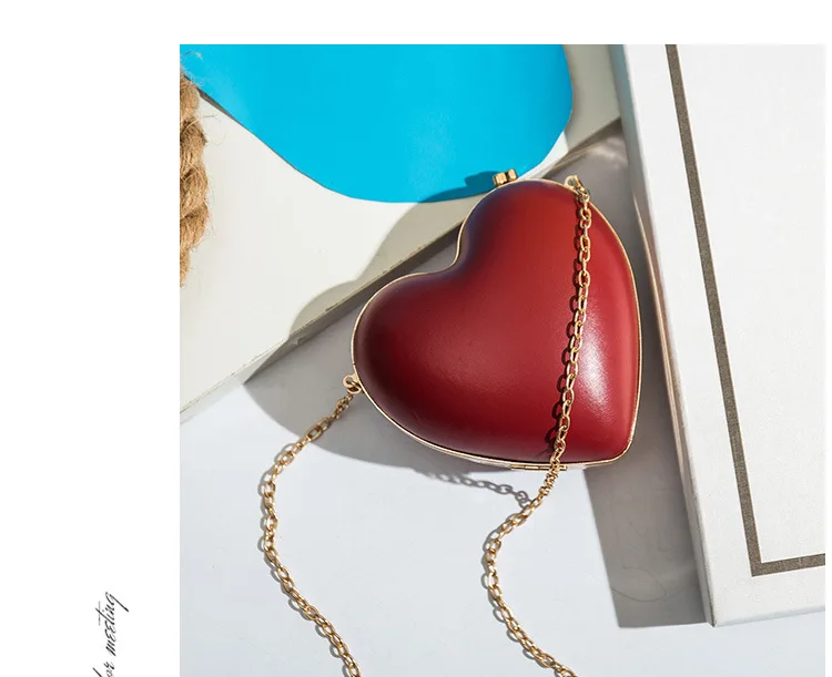 New cute Love Crossbody Tanabata Gift Red Heart Shape Shoulder Bag Lover Chain Female Bag Versatile Funny Bag Bolsa Feminina