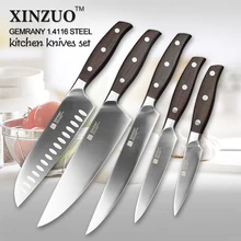 XINZUO NEUE Hohe qualität 3,5 + 5 + 8 + 8 + 8 zoll schäl utility cleaver Chef brotmesser edelstahl Küchenmesser sets kostenloser versand