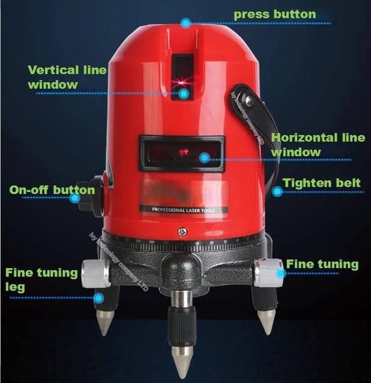 Лазерный уровень 360 градусов вращающийся крест лазерный нивелир 5 линий 6 точек с регулируемым штативом с открытым режимом и режим наклона