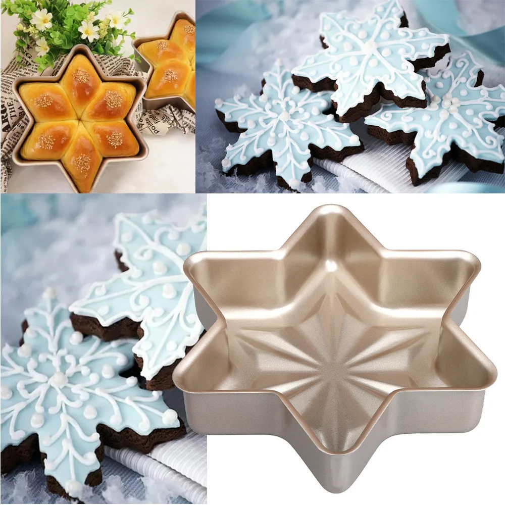 Cake Mold Carbon steel Cakes Tool Baking Mould Snowflake Plate Dessert