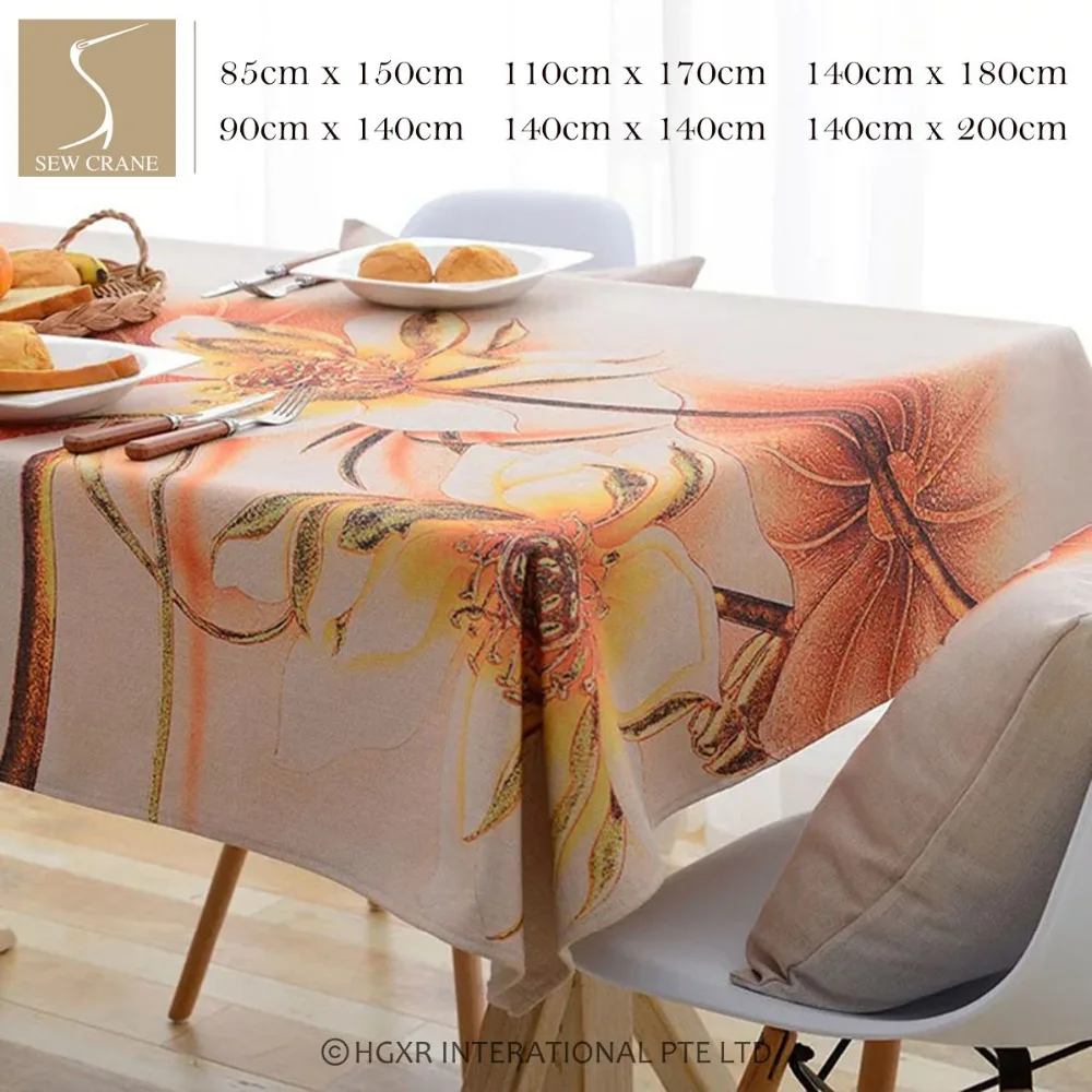 SewCrane Beautiful Yellow Flower Painting Table Cloth Home Living