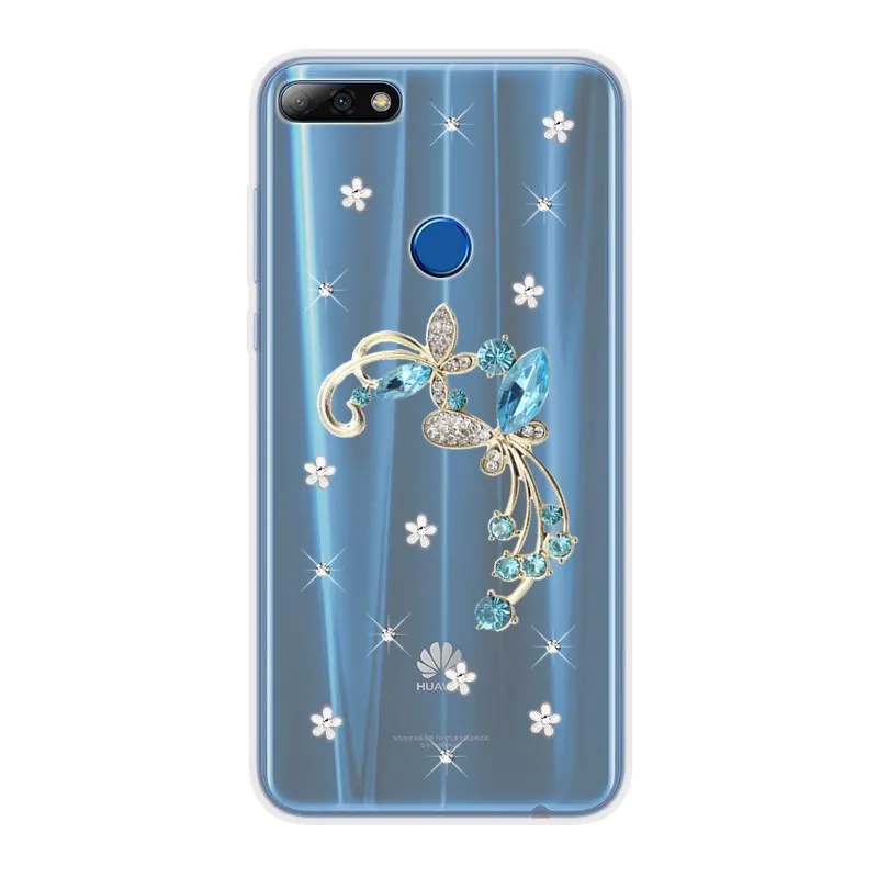 Прозрачный чехол бампер с павлином для Huawei Y7 2019 Y9 P Smart защитный P20 pro 8A Honor 9A 9 10 lite 8X