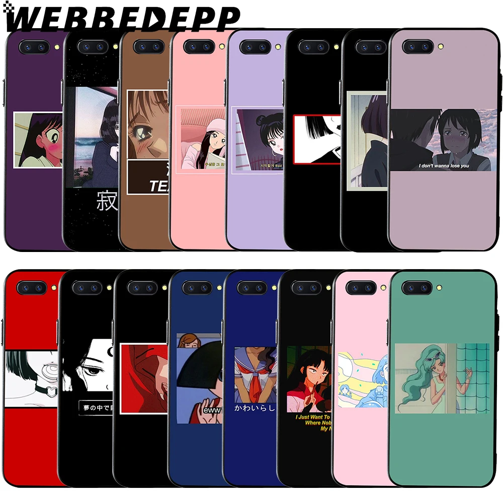 

WEBBEDEPP Aesthetic Anime Soft Case for Huawei Honor 6 7A Pro 7C 8C 7X 8X 8 9 10 lite Note10
