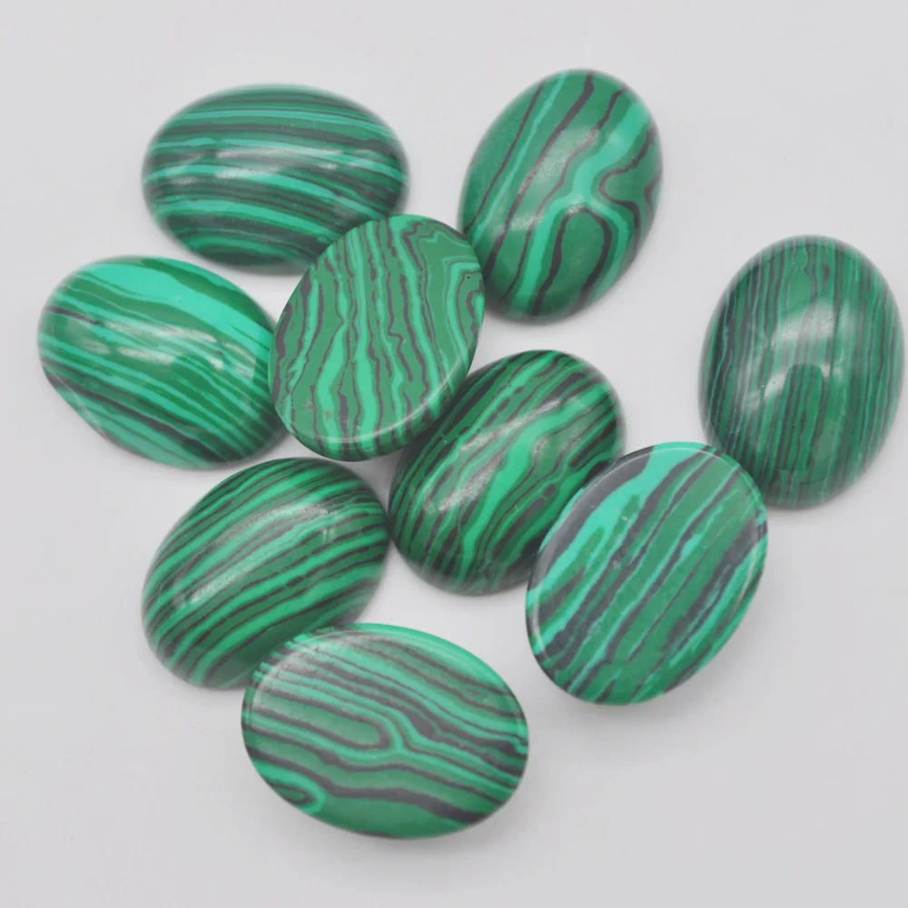 

18x13 мм зеленый Малахит овальный кабошон бижутерия для женщин Подарочный бисер (10 шт./партия) H003