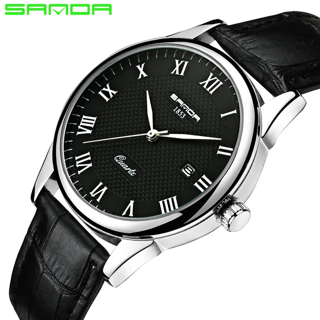 

2018 SANDA Fashion Men's Watch Waterproof Mens Watches Thin Luxury Clock Relojes Hombre Leather Band Relogio Masculino 189