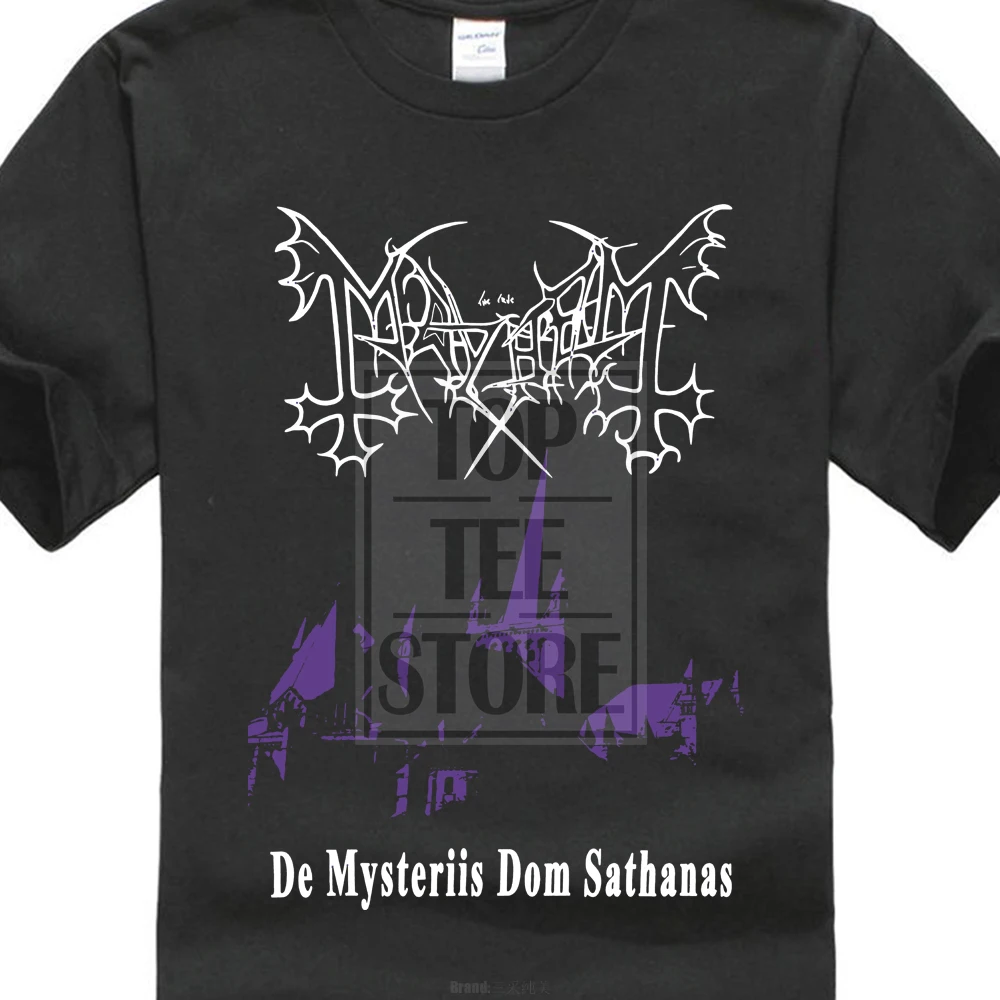 Mayhem Mens T Shirt De Mysterious Dom Sathanas Album Cover Image | Мужская одежда
